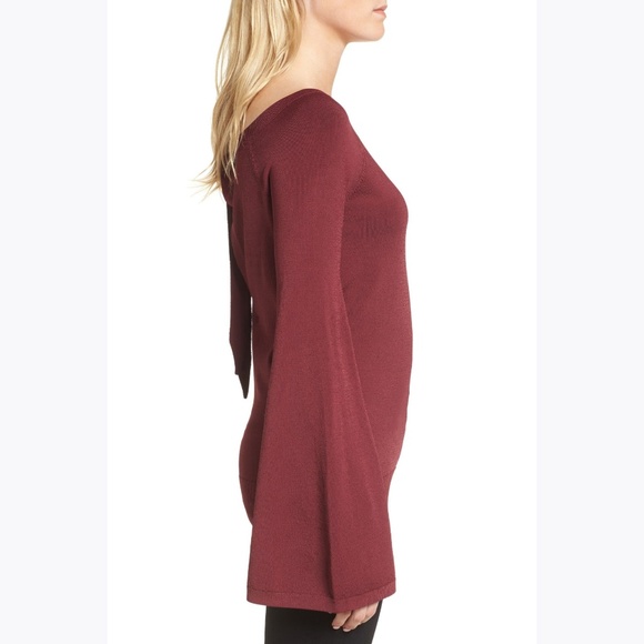 CHELSEA28 Burgundy Flare Sleeve Sweater sz M [D8] - Picture 3 of 8